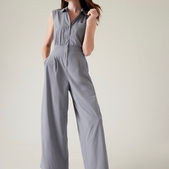 Athleta Pants - NWT Athleta Brooklyn Heights Wide Leg Jumpsuit in Coastline Blue